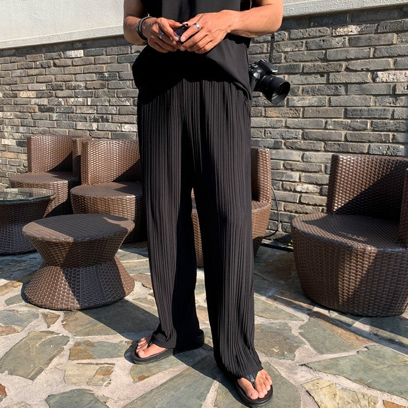 Silk Casual Wideleg Trousers