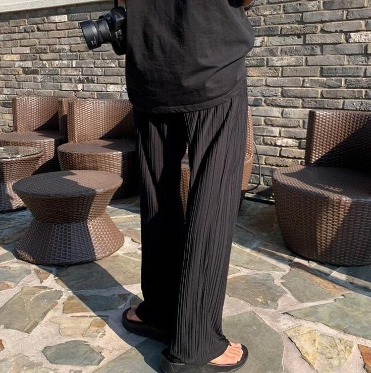 Silk Casual Wideleg Trousers