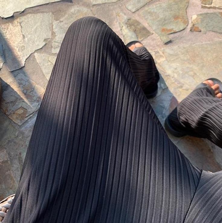 Silk Casual Wideleg Trousers