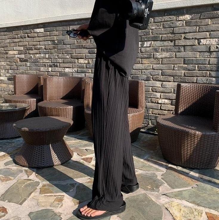 Silk Casual Wideleg Trousers