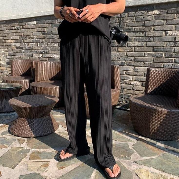 Silk Casual Wideleg Trousers
