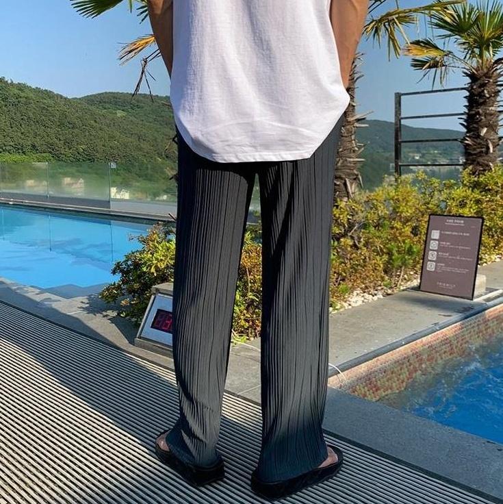 Silk Casual Wideleg Trousers