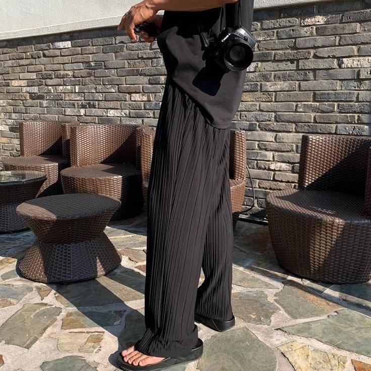 Silk Casual Wideleg Trousers