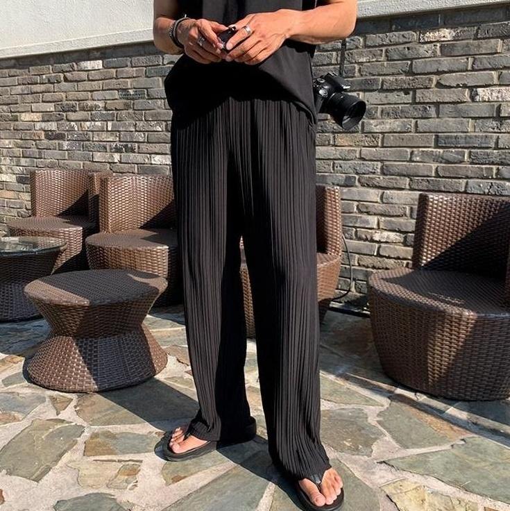 Silk Casual Wideleg Trousers
