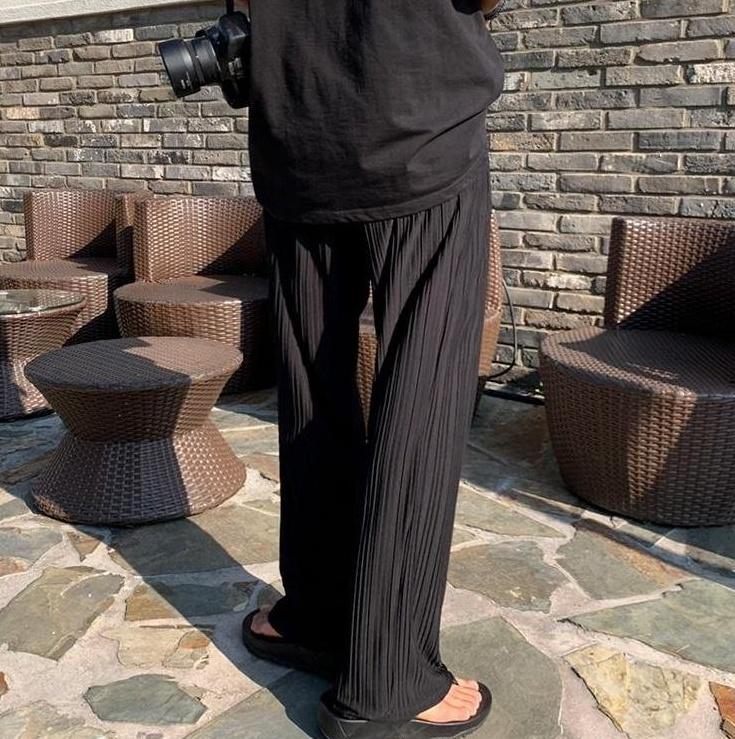 Silk Casual Wideleg Trousers