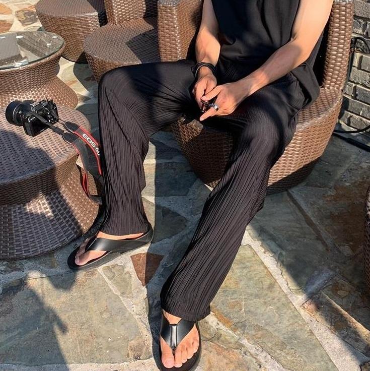 Silk Casual Wideleg Trousers