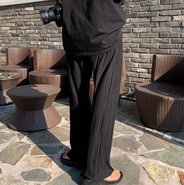 Silk Casual Wideleg Trousers