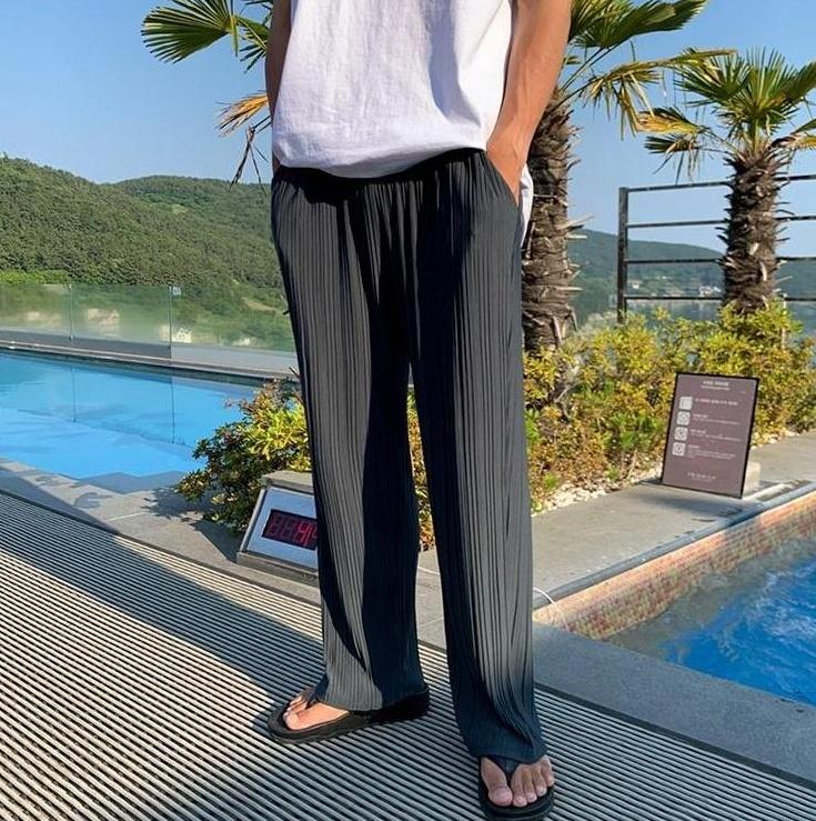Silk Casual Wideleg Trousers