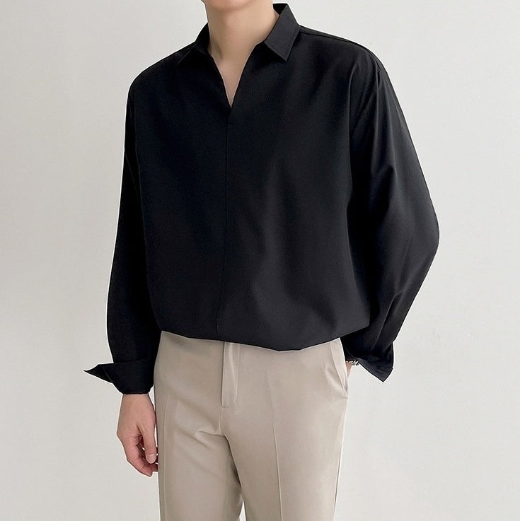 Silky Vneck Long Sleeve Shirt