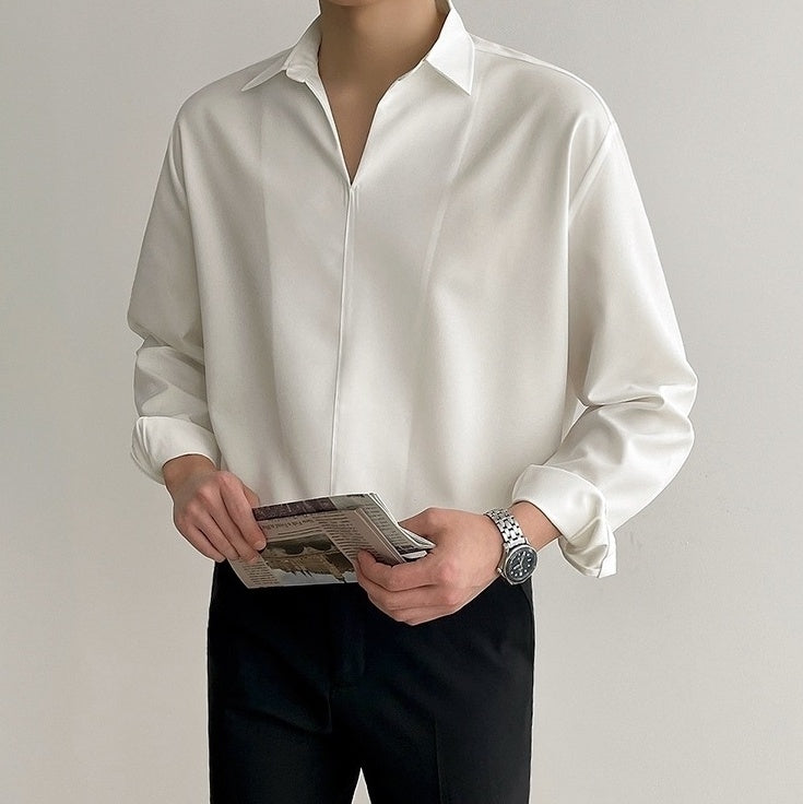 Silky Vneck Long Sleeve Shirt