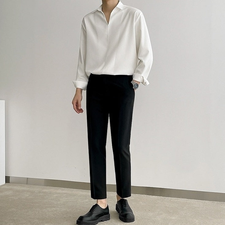 Silky Vneck Long Sleeve Shirt