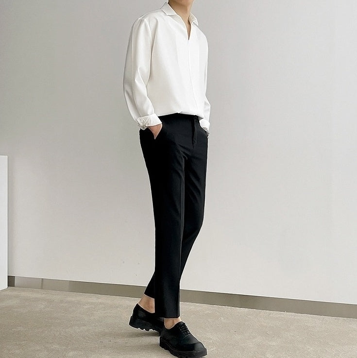 Silky Vneck Long Sleeve Shirt
