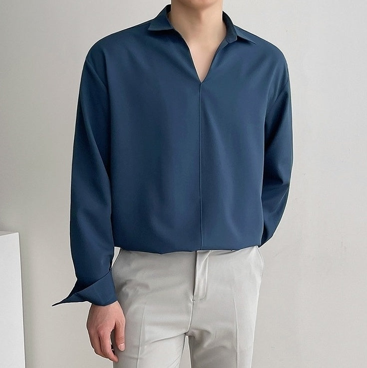 Silky Vneck Long Sleeve Shirt