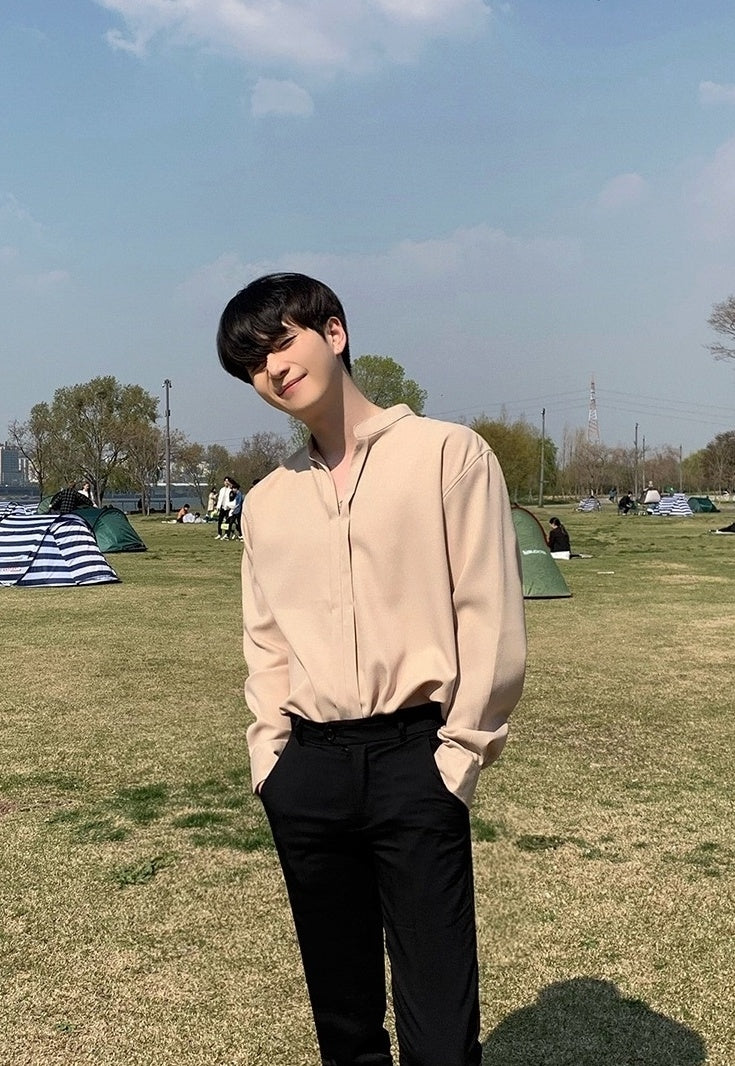 Silky Vneck Long Sleeve Shirt