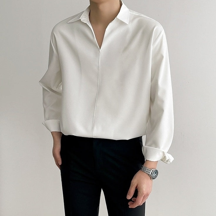 Silky Vneck Long Sleeve Shirt