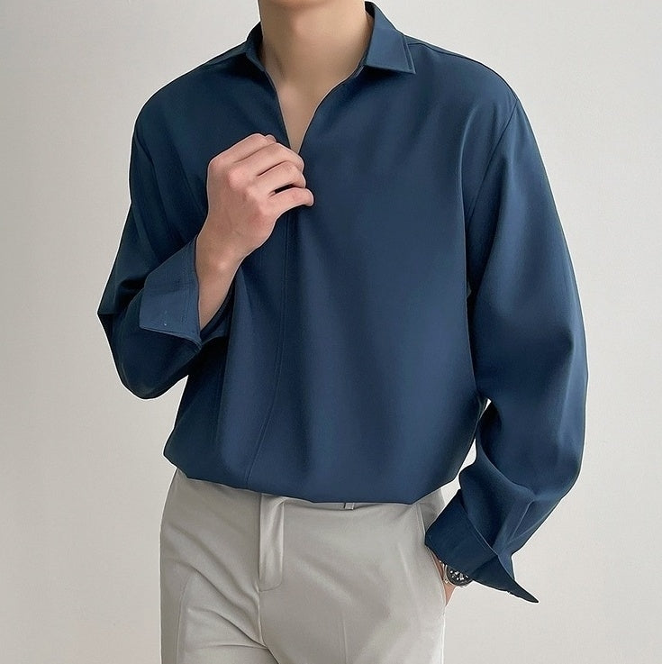 Silky Vneck Long Sleeve Shirt