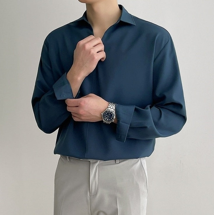 Silky Vneck Long Sleeve Shirt
