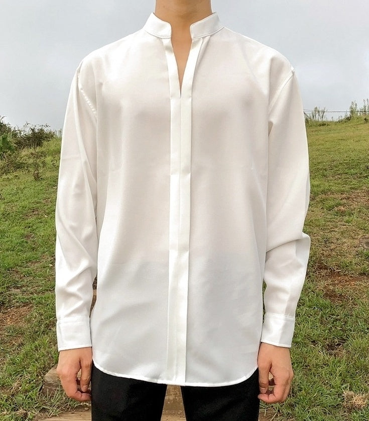 Silky Vneck Long Sleeve Shirt