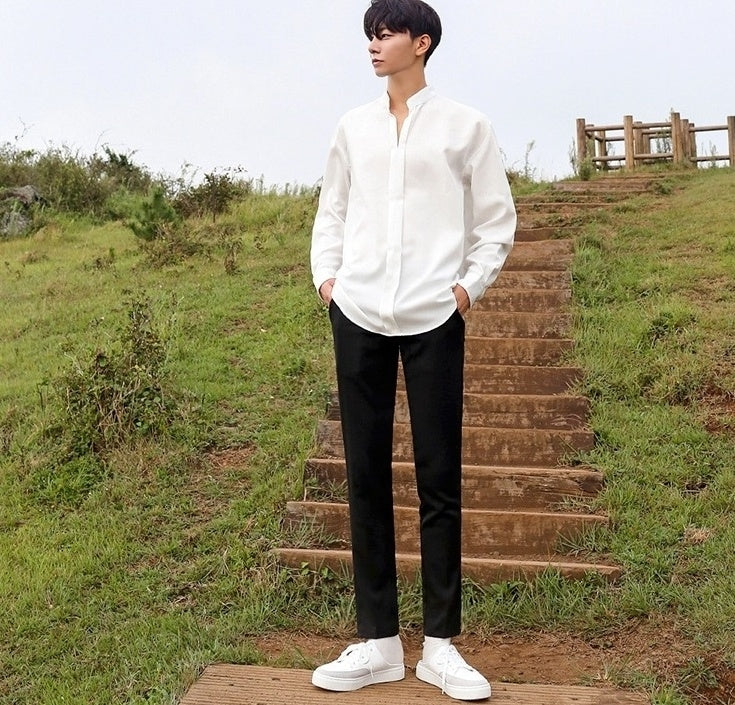 Silky Vneck Long Sleeve Shirt