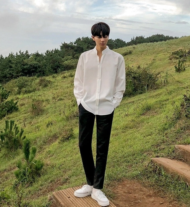 Silky Vneck Long Sleeve Shirt