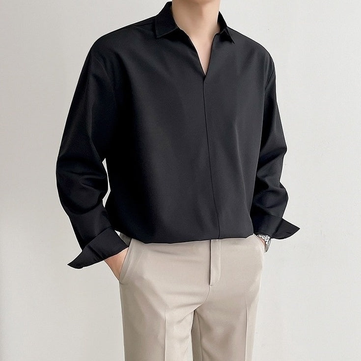 Silky Vneck Long Sleeve Shirt