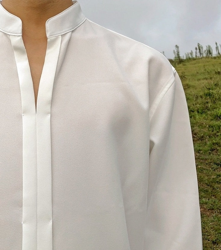 Silky Vneck Long Sleeve Shirt