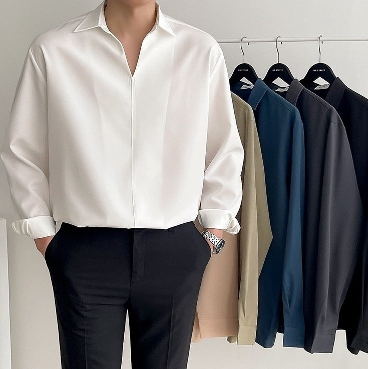 Silky Vneck Long Sleeve Shirt