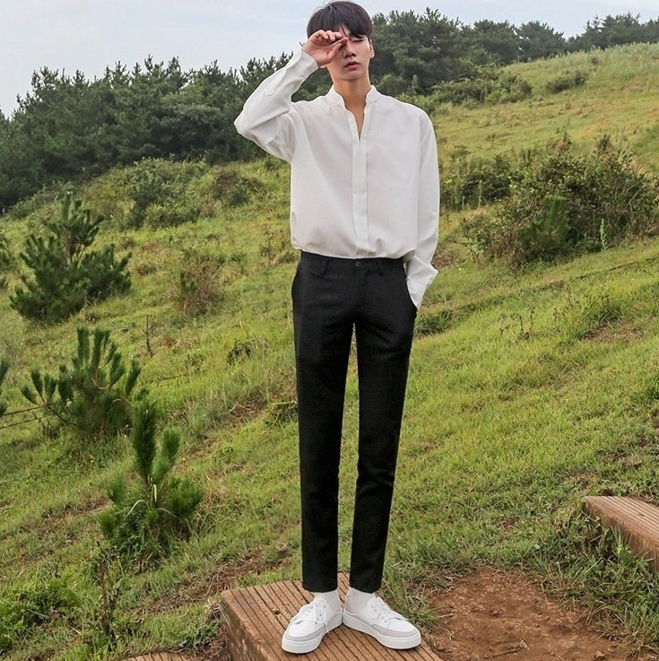 Silky Vneck Long Sleeve Shirt