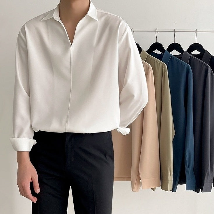 Silky Vneck Long Sleeve Shirt