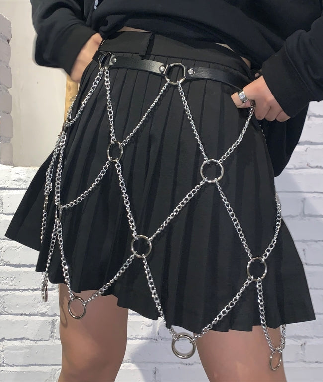 Silver Chain Half Skirt Belt