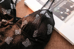 Black Butterfly Crop Top