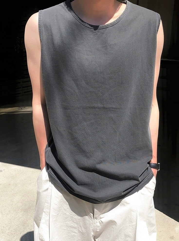 Sleeveless Relaxed Fit Casual Tank Top