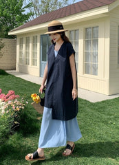 Sleeveless Shirt Dress Fashion Casual Two Piece Set