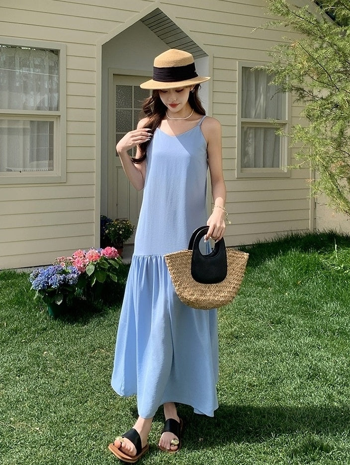 Sleeveless Shirt Dress Fashion Casual Two Piece Set