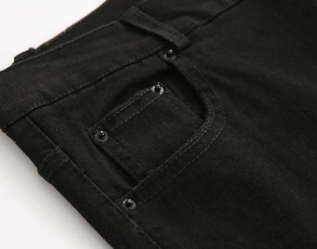 Slim Black Denim Pants With Stretch