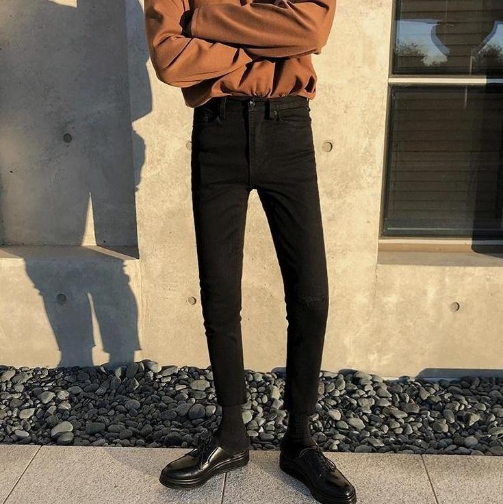 Slim Black Denim Pants With Stretch