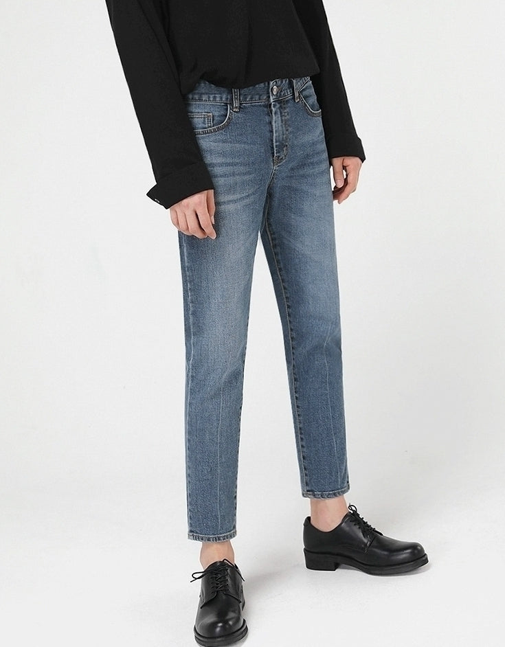 Slim Fit Casual Denim Pants Korean Style