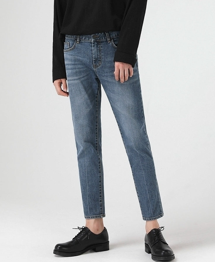 Slim Fit Casual Denim Pants Korean Style