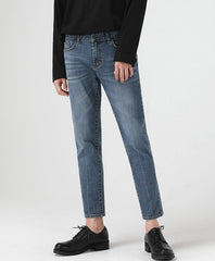 Slim Fit Casual Denim Pants Korean Style