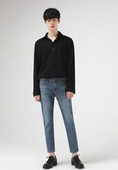 Slim Fit Casual Denim Pants Korean Style