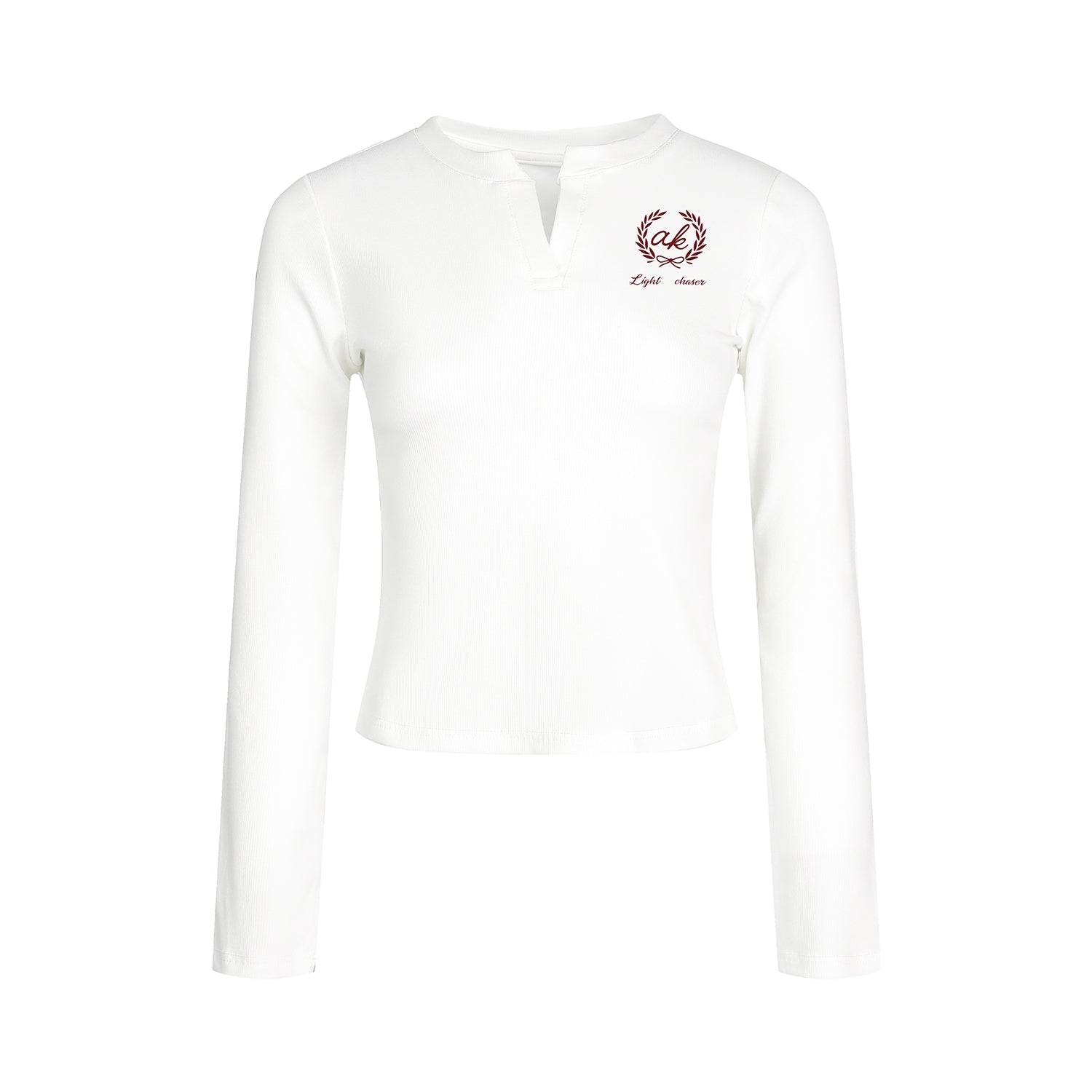 Slim Fit V Neck Long Sleeve Top