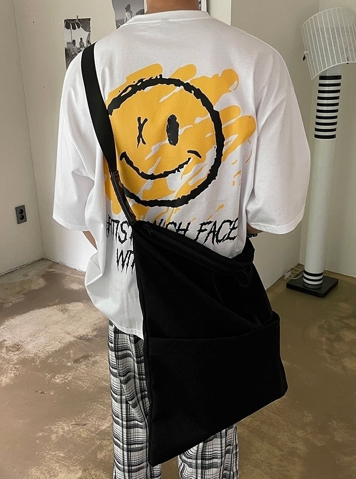 Smiley Graffiti Print Loose T-Shirt