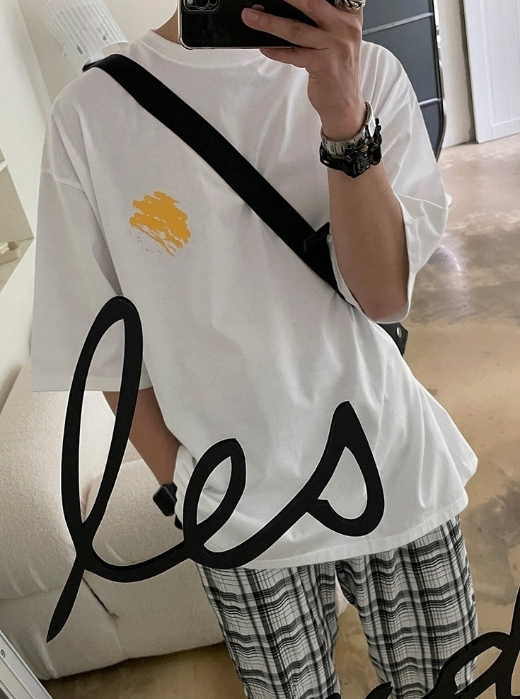 Smiley Graffiti Print Loose T-Shirt