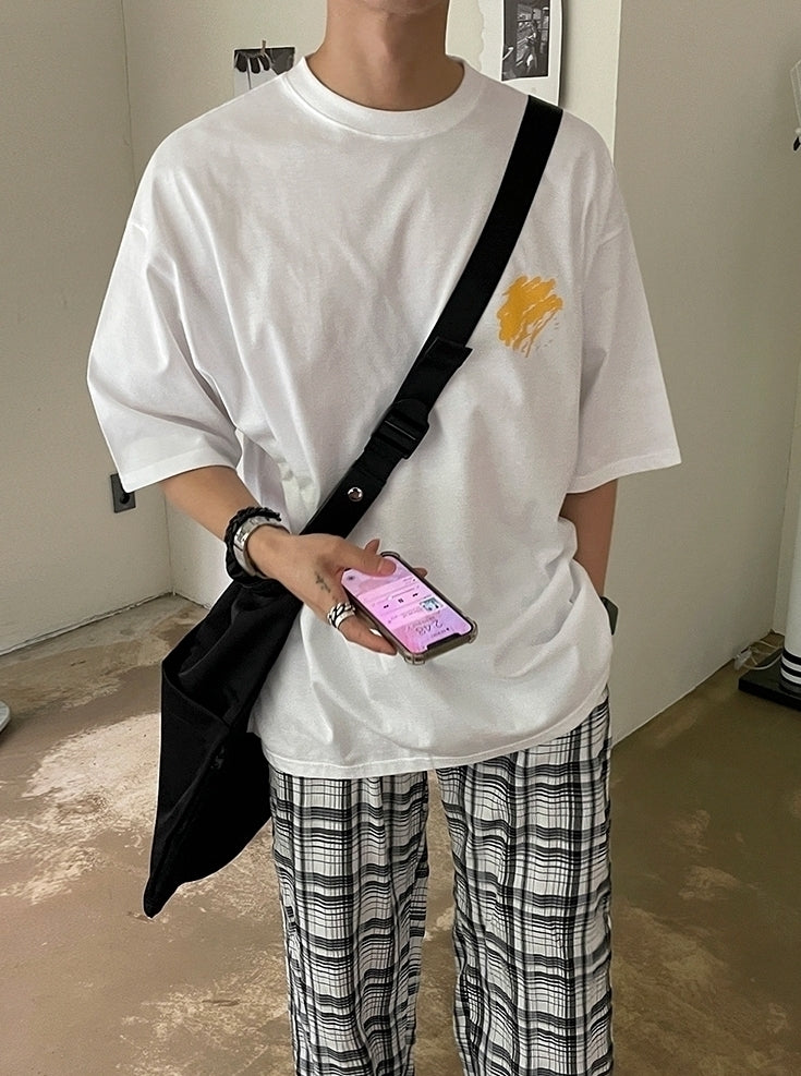 Smiley Graffiti Print Loose T-Shirt