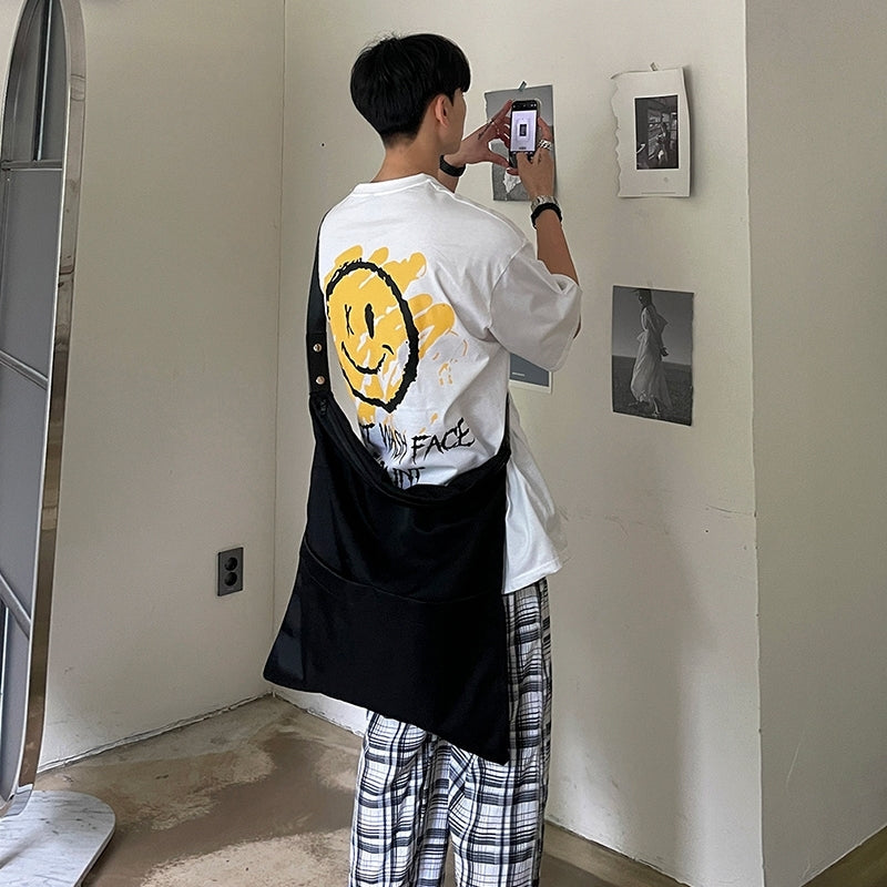 Smiley Graffiti Print Loose T-Shirt