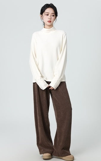 Soft Fleece Turtleneck Long Sleeve Top