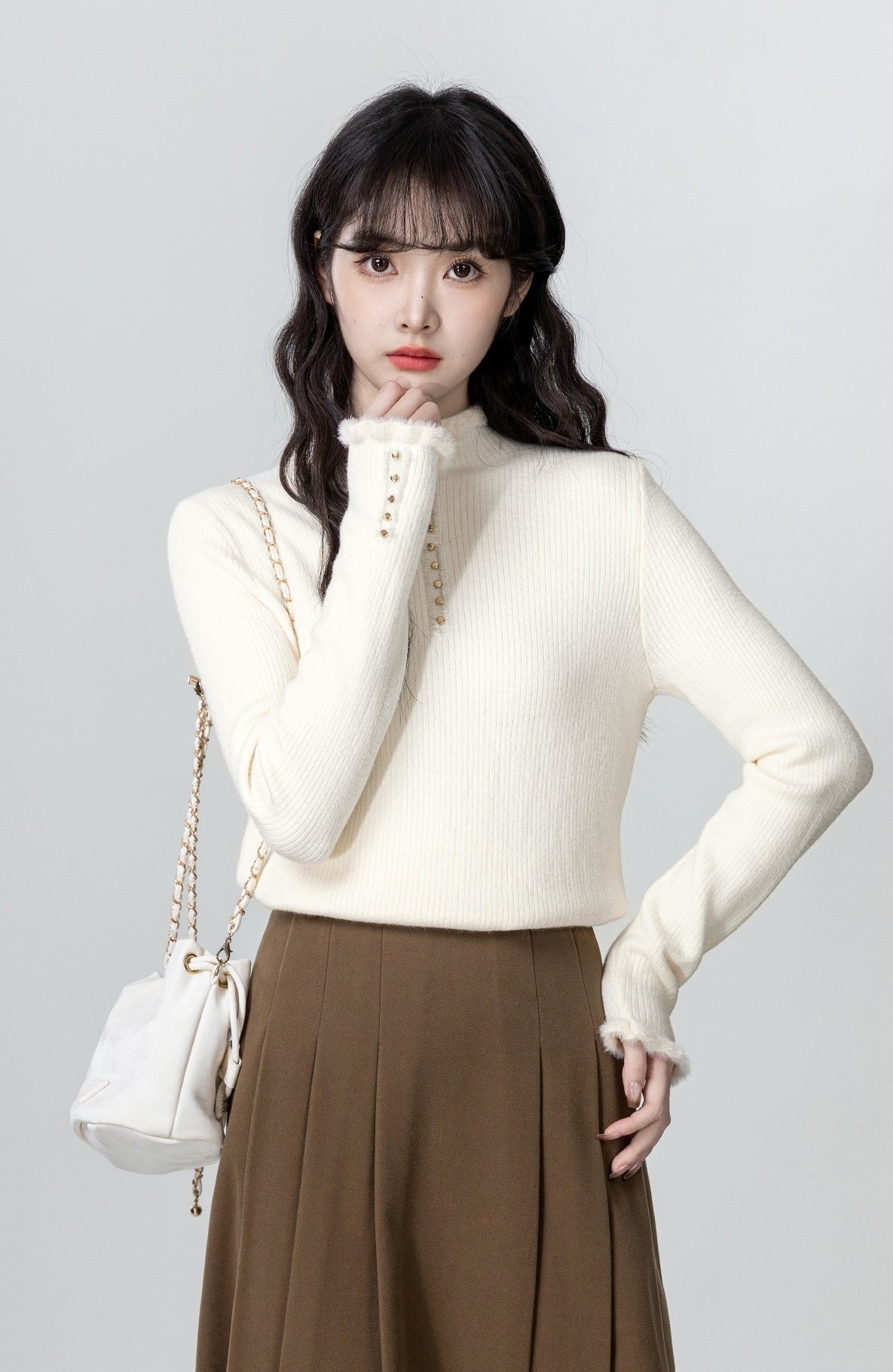 Soft Knit Fur-Lined Sweater