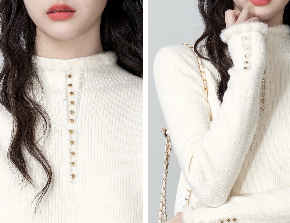 Soft Knit Fur-Lined Sweater