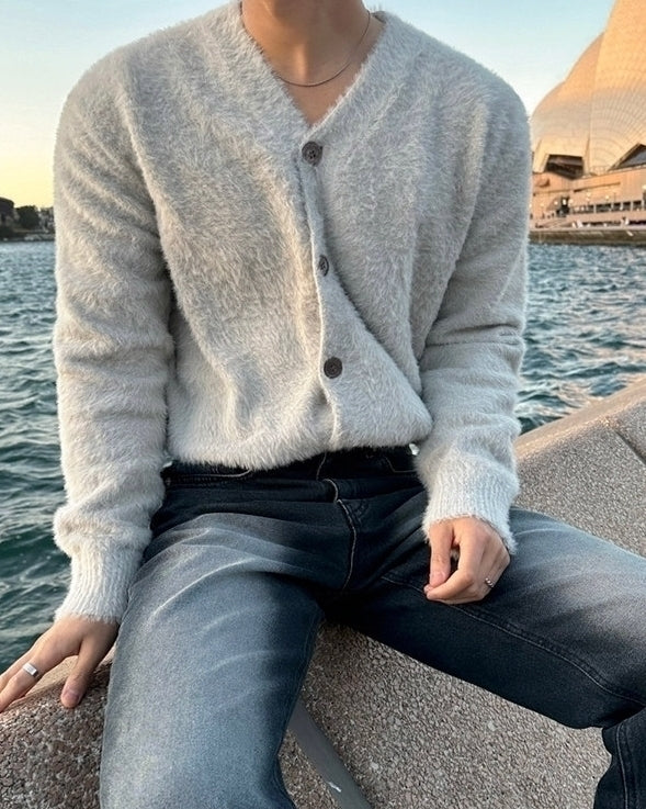 Cozy V Neck Knit Cardigan