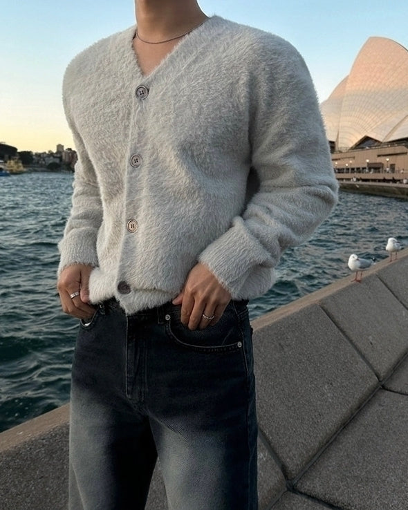 Cozy V Neck Knit Cardigan